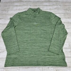 Jos. A. Bank Pullover Mens L Green Traveler Tailored Fit Quarter Zip Heathered